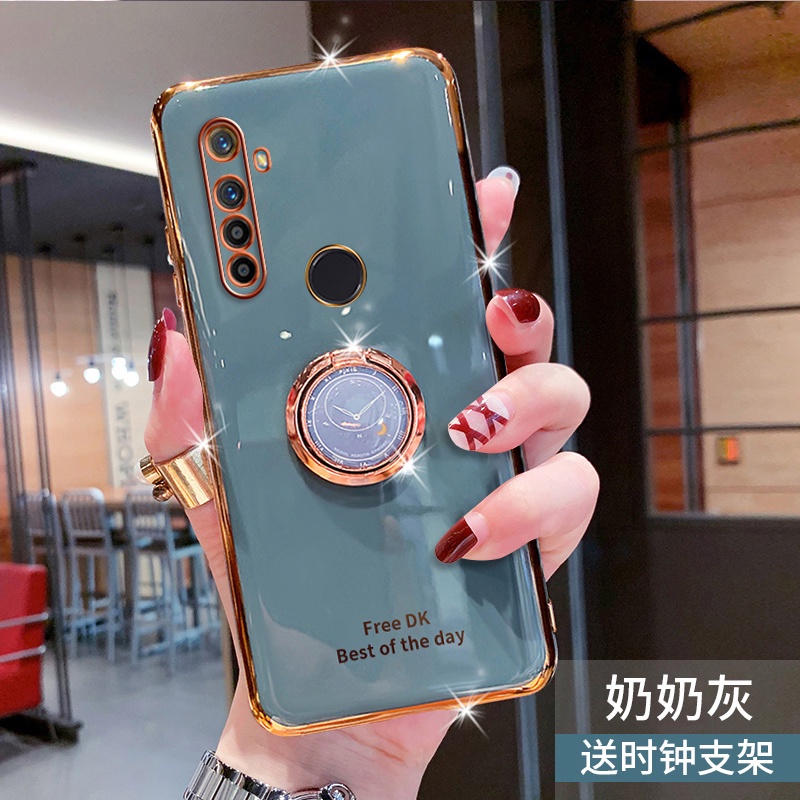 Ốp điện thoại silicon mềm chống sốc có giá đỡ dạng nhẫn cho Realme 5 pro realme c3 realme 6i 5s realme 5i