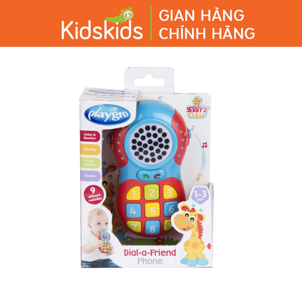 Đồ chơi điện thoại phát nhạc có đèn nhấp nháy Playgro, cho bé từ 1-3+ tuổi