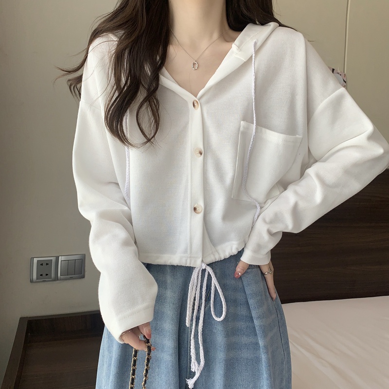 SUXI Áo Hoodie Thể Thao Dáng Rộng Màu Sắc Đơn Giản Cho Nữ