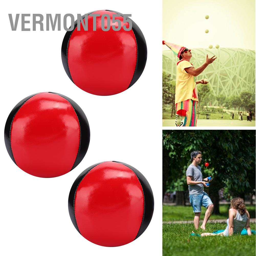 Có thể bán buôn Set 3 quả bóng tung hứng da PU đỏ đen hạt mịn EPS cao cấp vermont055 Hàng giao ngay