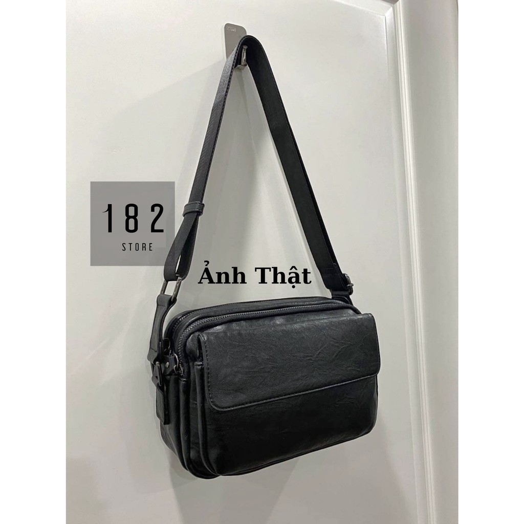 Túi Đeo Chéo Nam Bằng Da Mềm Dạng Hộp Nhiều Ngăn Cao Cấp, Đeo Vai Đi Chơi Dạo Phố Tiện Lợi  - The Black Box | BigBuy360 - bigbuy360.vn