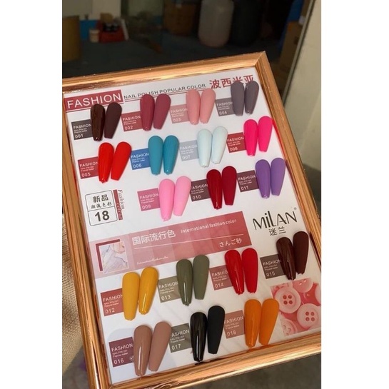 SET SƠN GEL 18 CHAI MIlAN TẶNG BẢNG MÀU NHƯ HÌNH