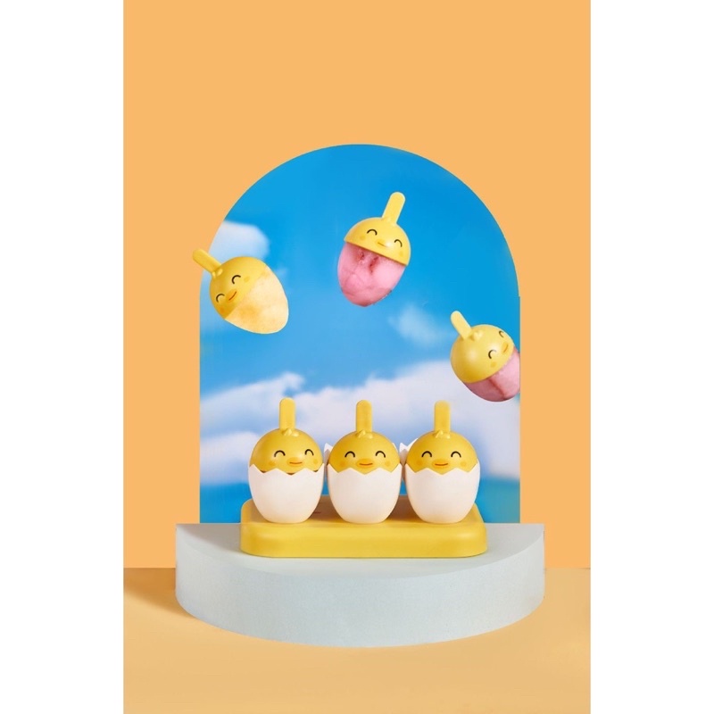 Khuôn làm kem 6 que gà con dễ thương tiện lợi an toàn kháng khuẩn khay kem an toàn cho bé