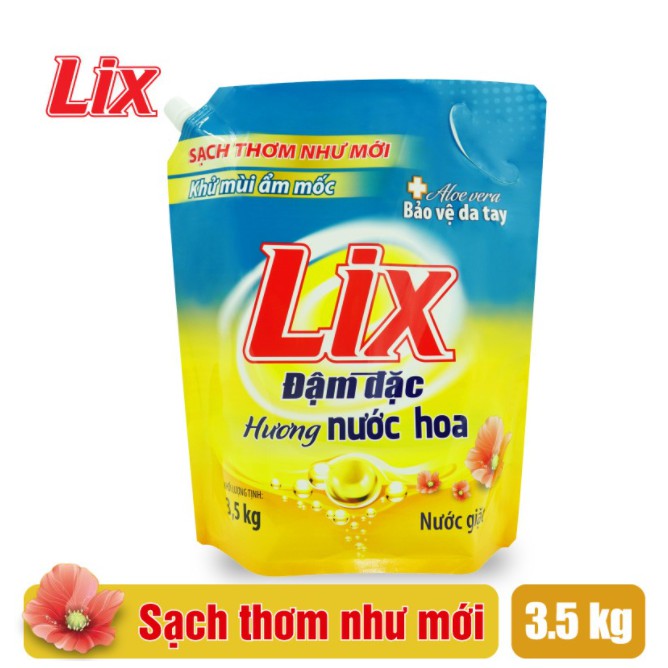 Nước giặt Lix Hương Nước Hoa túi 3.5kg
