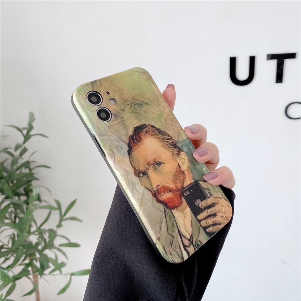 Ốp điện thoại dẻo hình Vincent Van Gogh hoạt hình thích hợp cho Iphone 13 12 mini 11promax 7/8plus se2020 x/xs xr xsmax