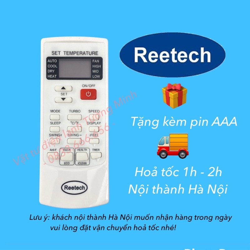 Remote điều khiển điều hoà Reetech chọn mẫu