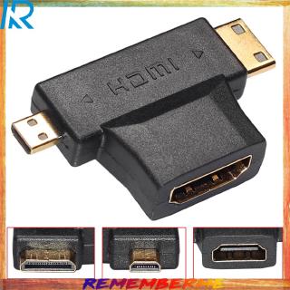Set 3 bộ chuyển đổi hdmi lỗ cắm sang đầu cắm mini micro hdmi 2 trong 1 90° chuyên dụng