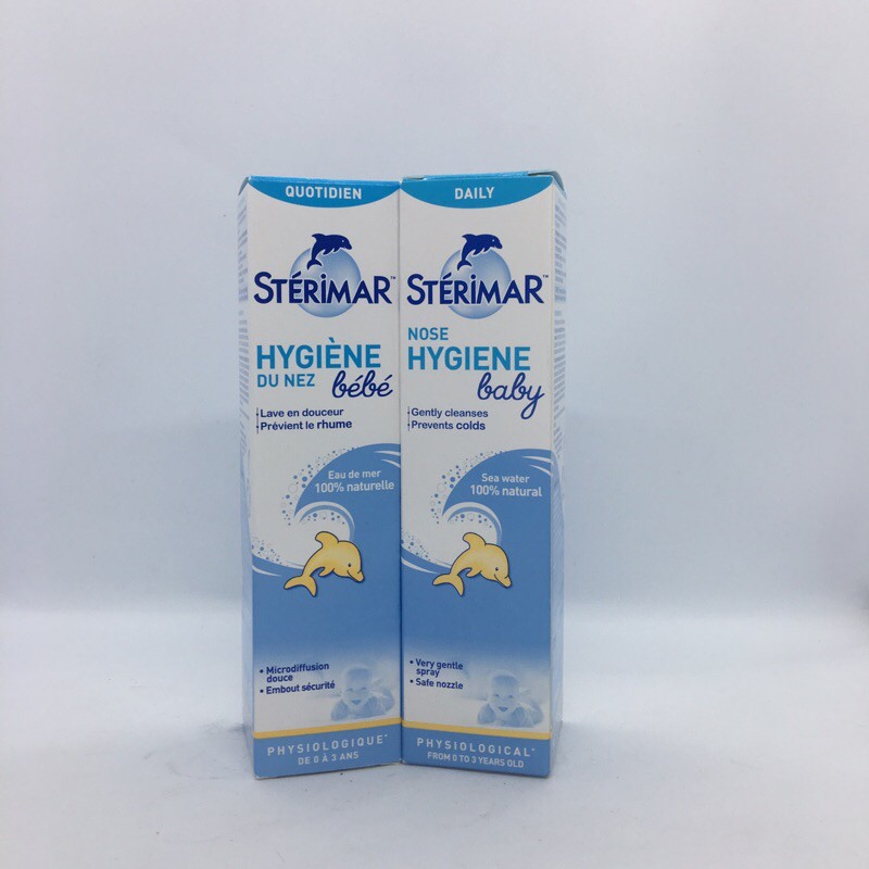 [CHÍNH HÃNG] Chai Xịt Muối biển Sterimar Baby - dùng hằng ngày cho bé từ 0m+ (xịt cá heo Pháp)