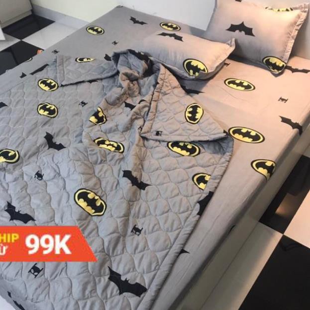 Bộ Chăn Ga Gối Hè Thu 5 Món Mẫu BatMan ..
