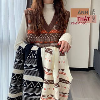 Áo gile len nữ thổ cẩm ullzang Hàn Quốc (Video)