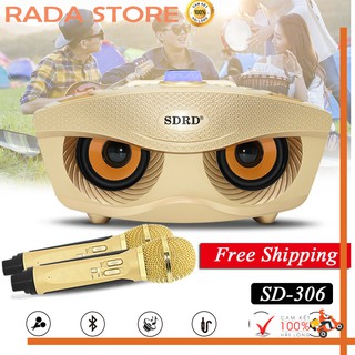 Loa karaoke kết nối bluetooth SD-306 Tặng kèm 2 Mic không dây, kết nối tivi Smart, Bass cực hay- Bảo hành