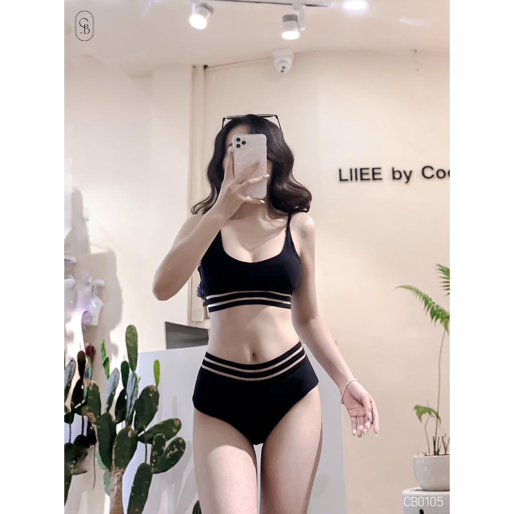 Bikini 2 Mảnh Nữ 3 Line Trong Suốt Sexy Bandeau Coco Bikini Đồ Bơi Nữ CB0105
