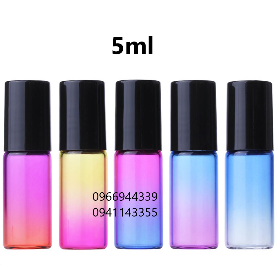 Chai Bi lăn 5ml 10ml Gradient cao cấp nhiều màu thép không gỉ - 1 chai