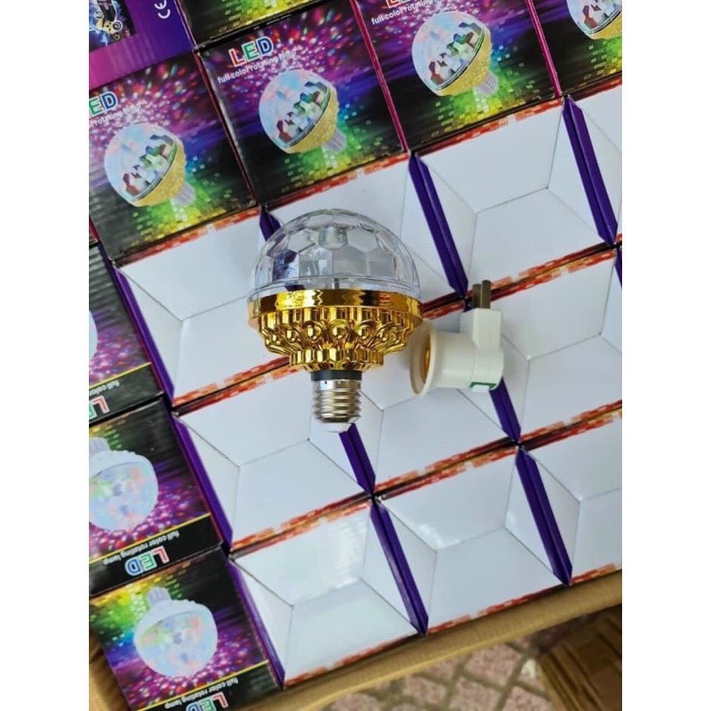 Đèn LED Xoay 7 Màu Nhiều Hiệu Ứng Tia Chớp Nhấp Nháy Theo Tiếng Nhạc, Đổi Màu, An Toàn Khi Sử