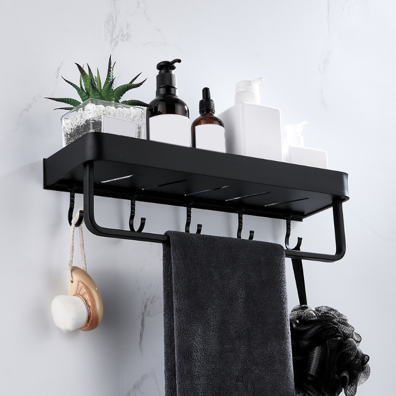 Giá Đỡ Dầu Gội Đa Năng Có Móc Kim Loại Tiện Dụng Cho Phòng Tắm