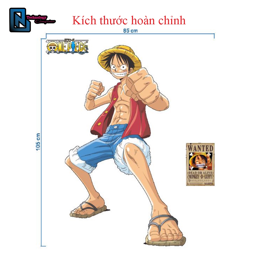 Dán Decal 3d One Piece Luffy Hình Nhân Vật Hoạt Hình