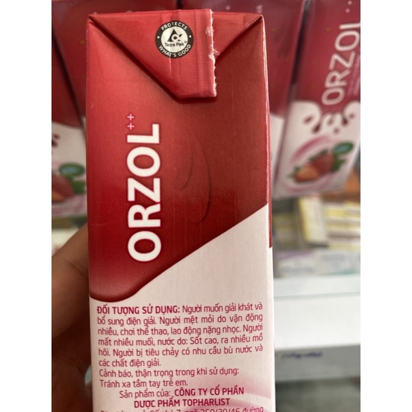 Orzol _ vị dâu 180ml dạng hộp sữa