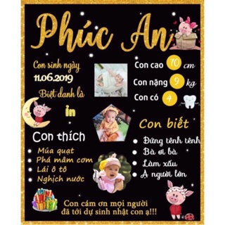 Bảng thành tích trang trí sinh nhật cho Bé