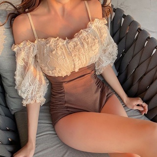 Bikini Dún Bèo Một Mảnh Tiểu Thư Hàn Quốc Sang Chảnh