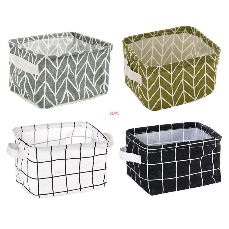 [Hàng mới về] Giỏ đựng đồ trang điểm có tay cầm họa tiết kẻ sọc chống nước