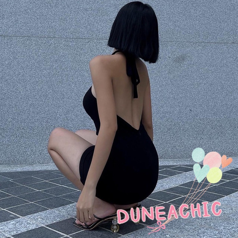 DUNEA Đầm Bodycon Không Tay Hở Lưng Y0913