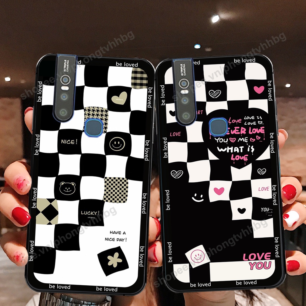 Ốp lưng Vivo V15 / V15 Pro in mẫu TRÁI TIM caro, chuột mikey thể thao cực đẹp cute cực bền bỉ