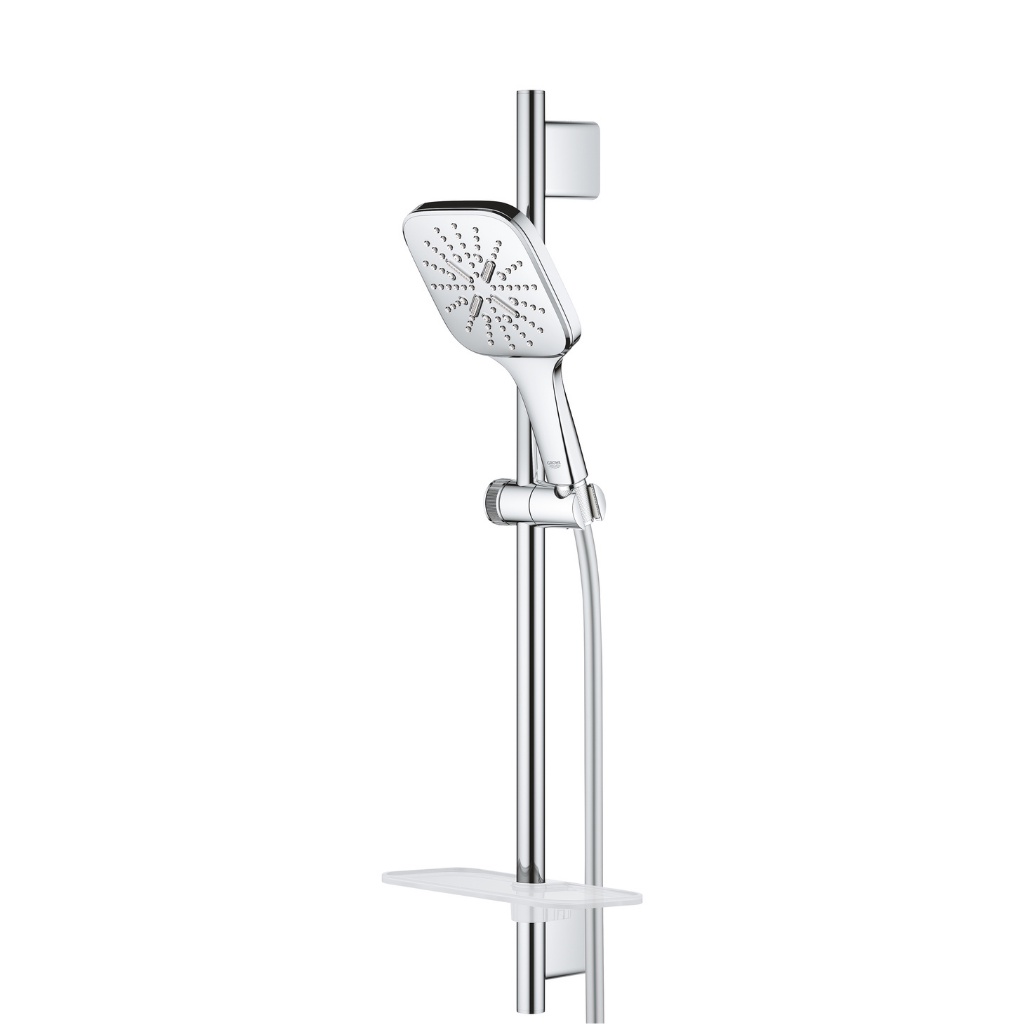 Bộ Tay Sen GROHE Rainshower SmartActive 130 Cube Kèm Thanh Trượt 600mm Và Khay Để Xà Phòng, Công Nghệ EcoJoy - 26583000