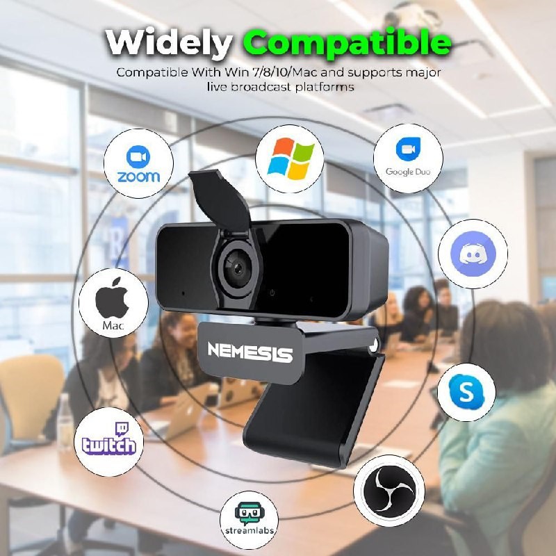 Webcam Chuyên Nghiệp Nyk Nemesis A75 Hexa Full Hd 1080p Có Nắp Đậy Ống Kính Ốp | BigBuy360 - bigbuy360.vn