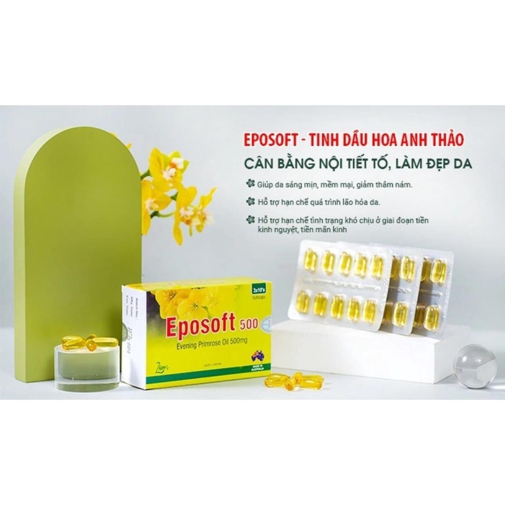 Viên uống cân bằng nội tiết tố, làm đẹp da giảm thâm nám Eposoft 30 viên-  Nhập Khẩu Úc