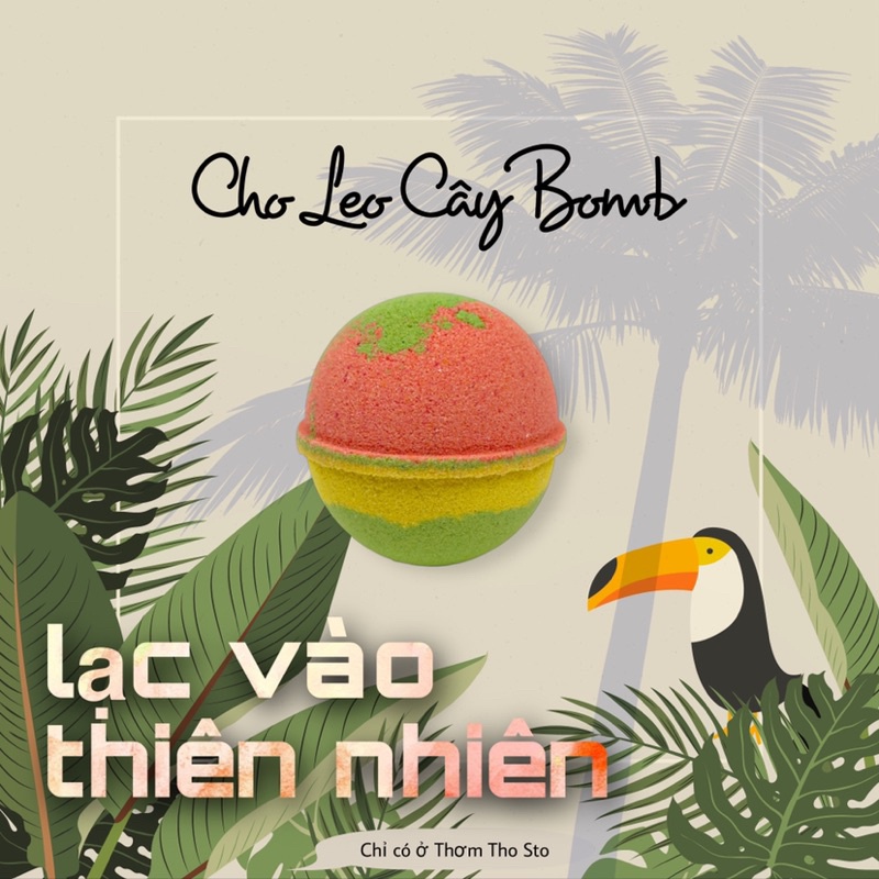 Bom tắm, viên sủi bồn tắm sủi màu sắc CHO LEO CÂY bath bomb, 170 gram