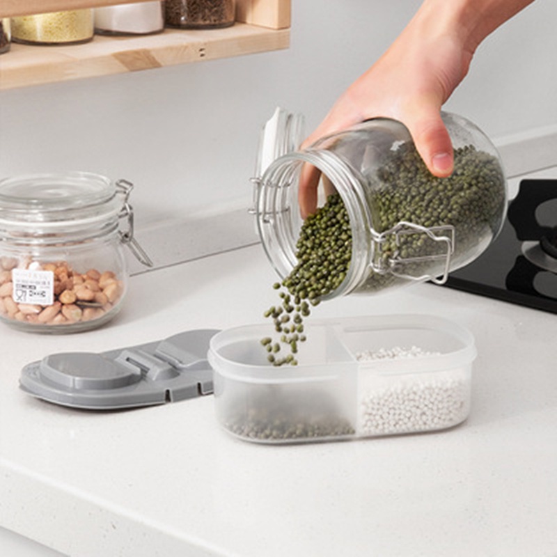 Hộp Đựng Thức Ăn Bằng Nhựa Hai Ngăn Có Nắp Đa Năng Thời Trang Dành Cho Đi Dã Ngoại/ Dã Ngoại