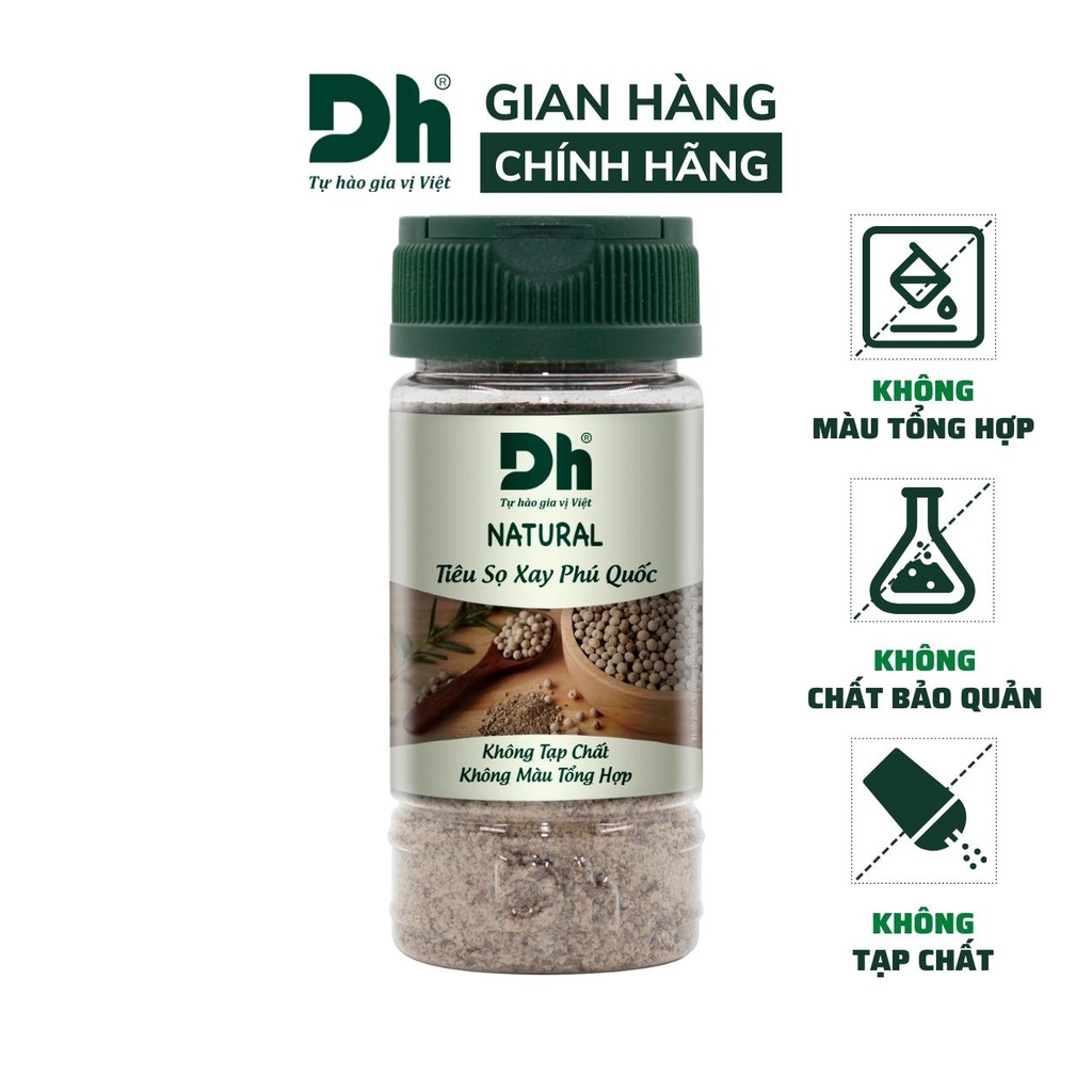 Tiêu sọ xay Phú Quốc Natural DH Foods chế biến thực phẩm 45gr/80gr - DHGVT45