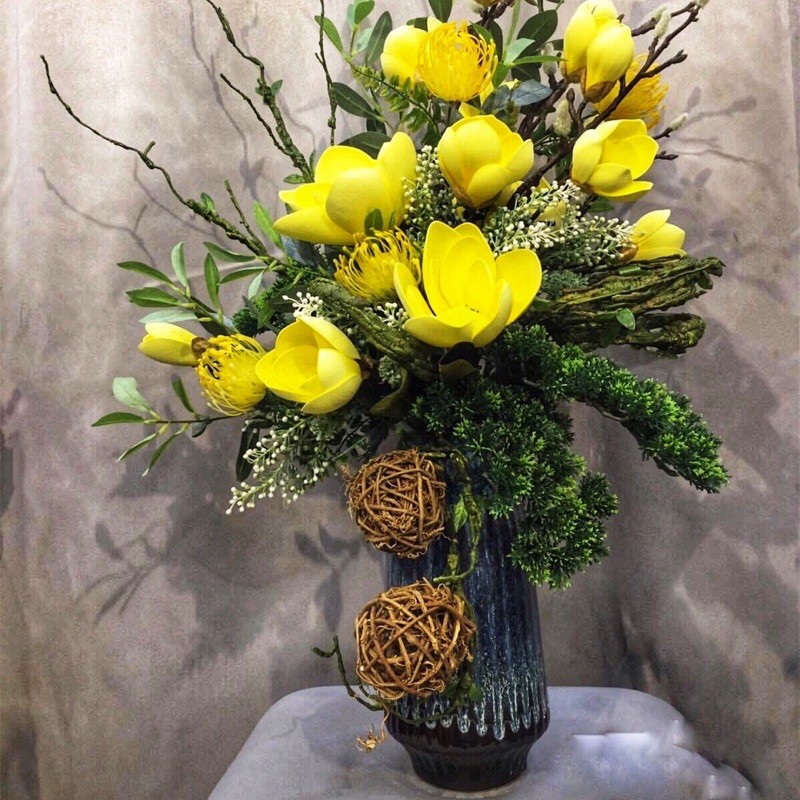 Lọ Hoa Bình Hoa Decor Gốm Sứ Bát Tràng