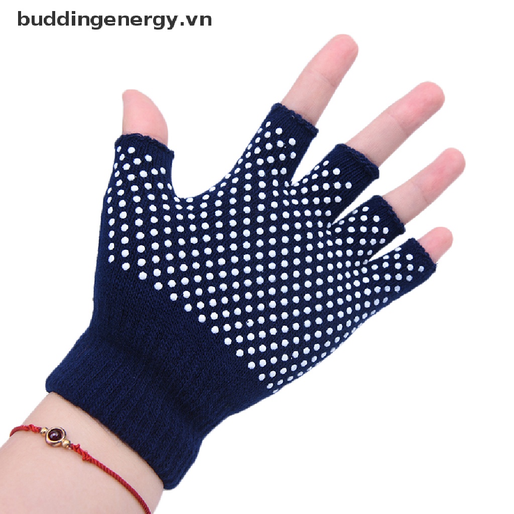 1 Đôi Găng Tay Cotton Nửa Ngón Chống Trượt Thoáng Khí Hỗ Trợ Luyện Tập Yoga / Thể Hình