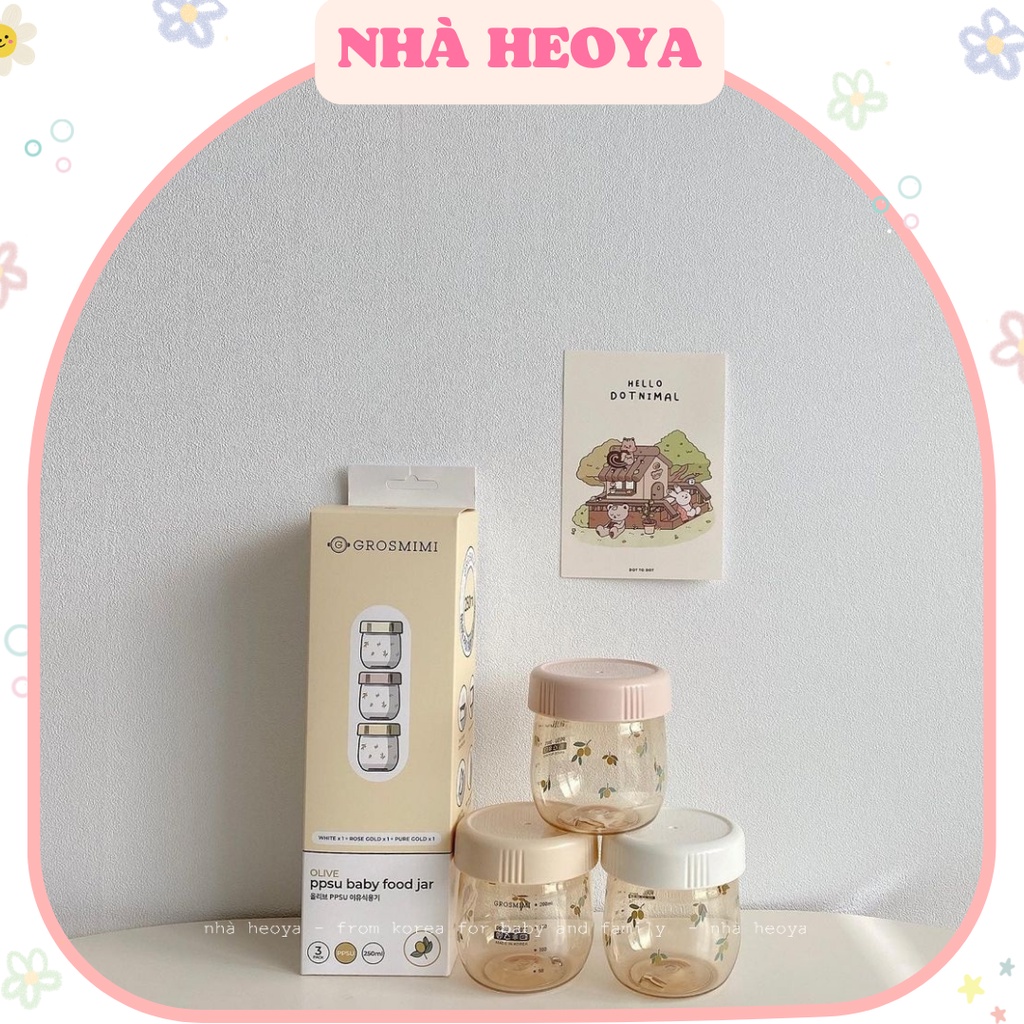 SET 3 HŨ TRỮ ĐỒ ĂN DẶM CHO BÉ DOTTODOT HÀN QUỐC