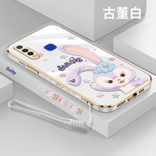 Samsung A03 A04S A10 A01 M32 5G Note 10 plus Note 20 S20 S20 Plus Straight Edge 90° Electroplating Cartoon Couple Phone Case