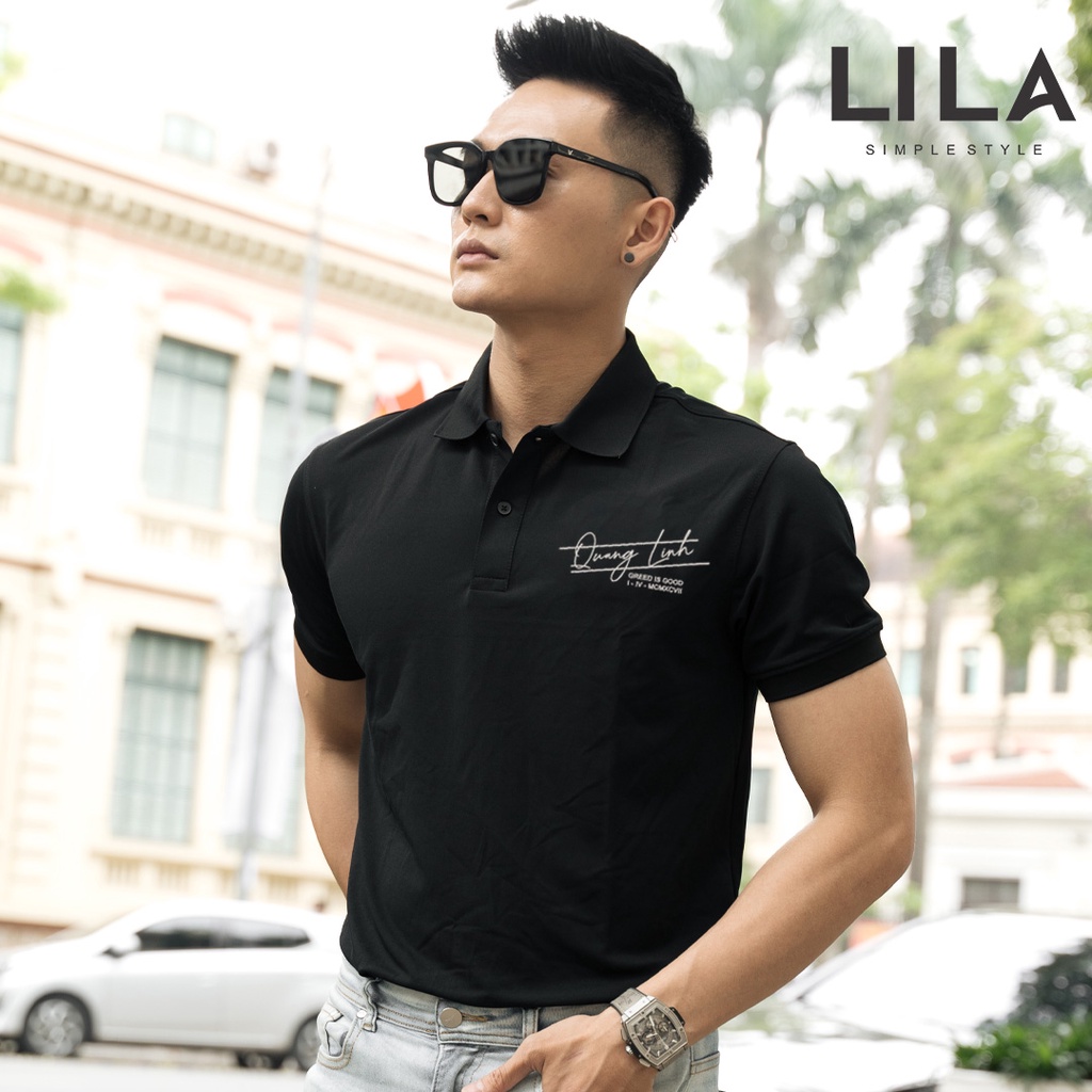 Áo POLO nam GREED THÊU TÊN yêu cầu basic đẹp vải cá sấu COTTON mềm mịn co giãn 4 chiều, chống nhăn, thoáng mát - LILA
