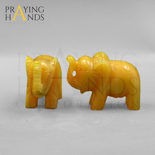 Tượng voi phong thuỷ 8cm - 10cm - đá ngọc hoàng long | đá phong thuỷ | tượng trang trí