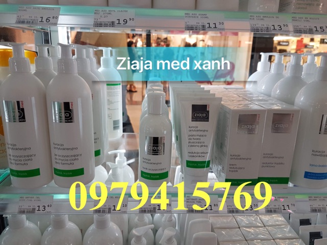 Nước Hoa Hồng Ziaja Med Xanh Dành Cho Da Dầu Mụn 200ml hàng nội địa Balan