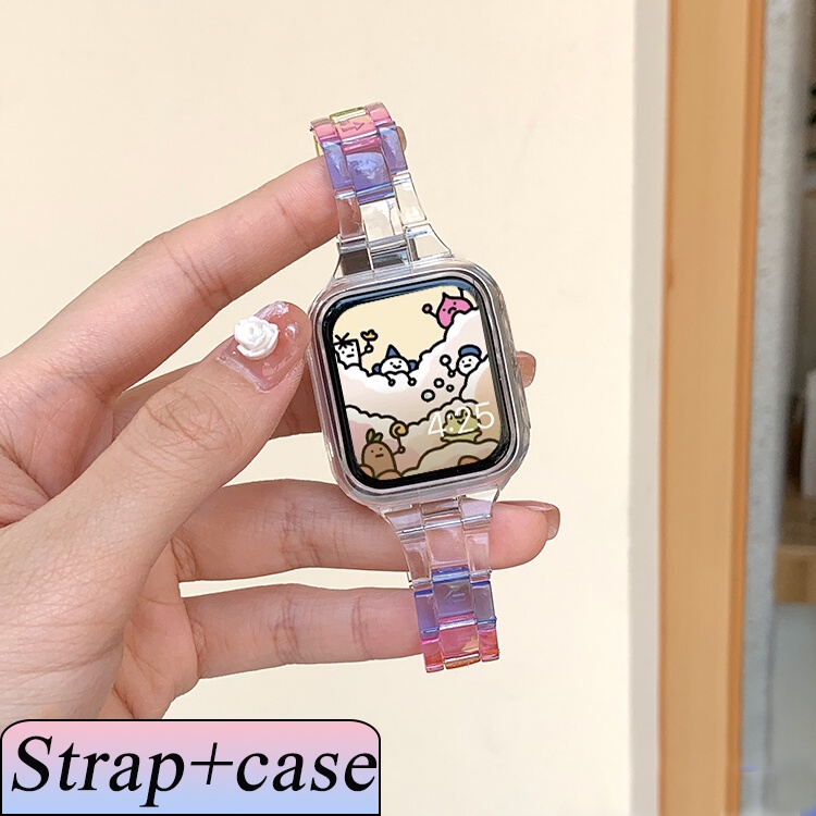 Dây Đeo Trong Suốt Cho Đồng Hồ Thông Minh Apple Watch 7 6 5 4 3 2 1 SE 45mm 42mm 41mm 38mm 40mm