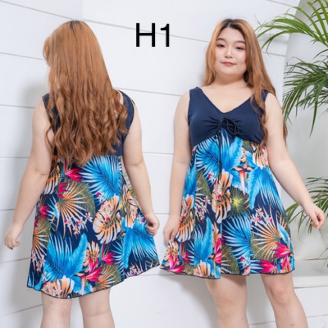 Bikini Đồ Bơi Bộ Bơi Liền Thân Dạng Váy (Có Quần Đùi Bên Trong) Che Bụng Kín Đáo, Big Size 70-100kg