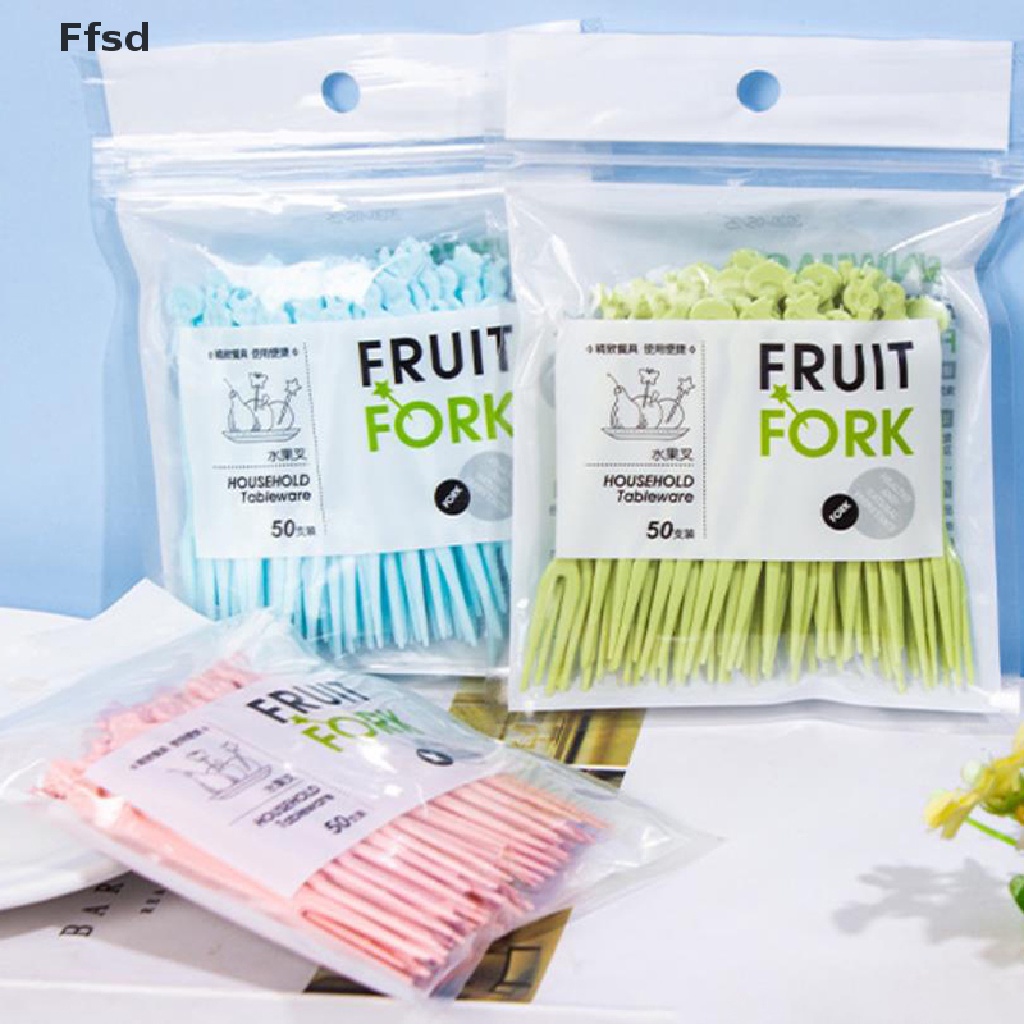 {Ffsd} Set 50 Nĩa Ăn Trái Cây / Món Tráng Miệng / Tráng Miệng Mini Cho Bé * Hàng Bán