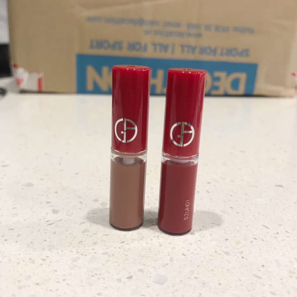 Son kem Giorgio Armani Mini size  Lip Maestro màu 400 - The Red và 103 - Hồng Nude