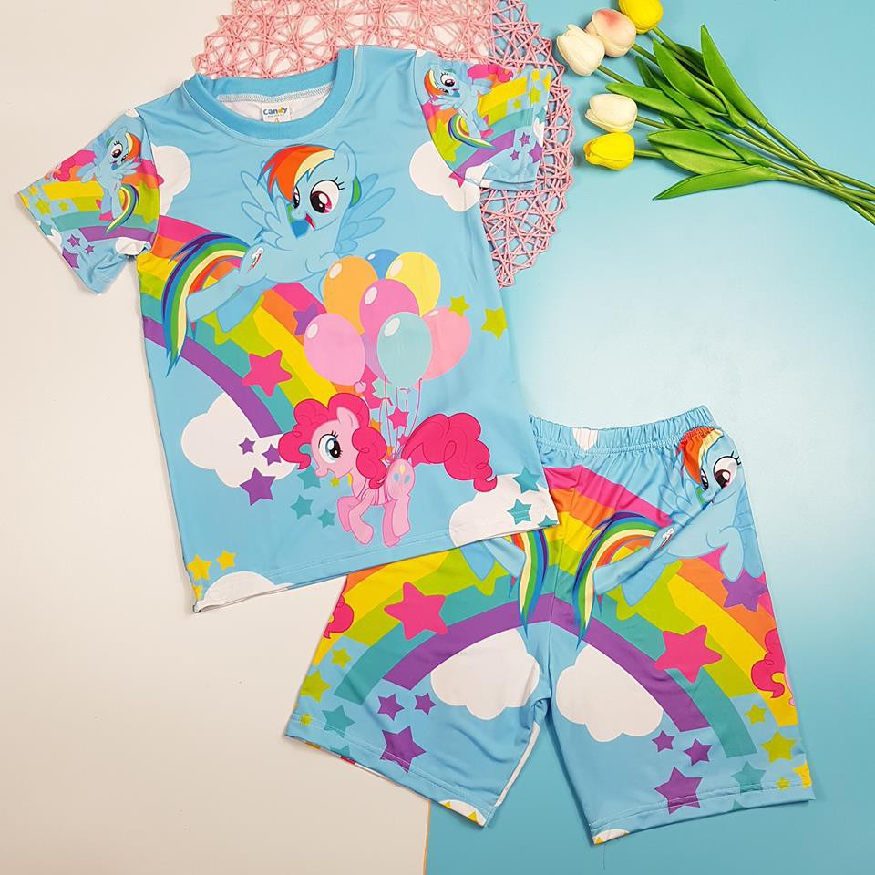 Bộ thun lạnh pony cho bé gái