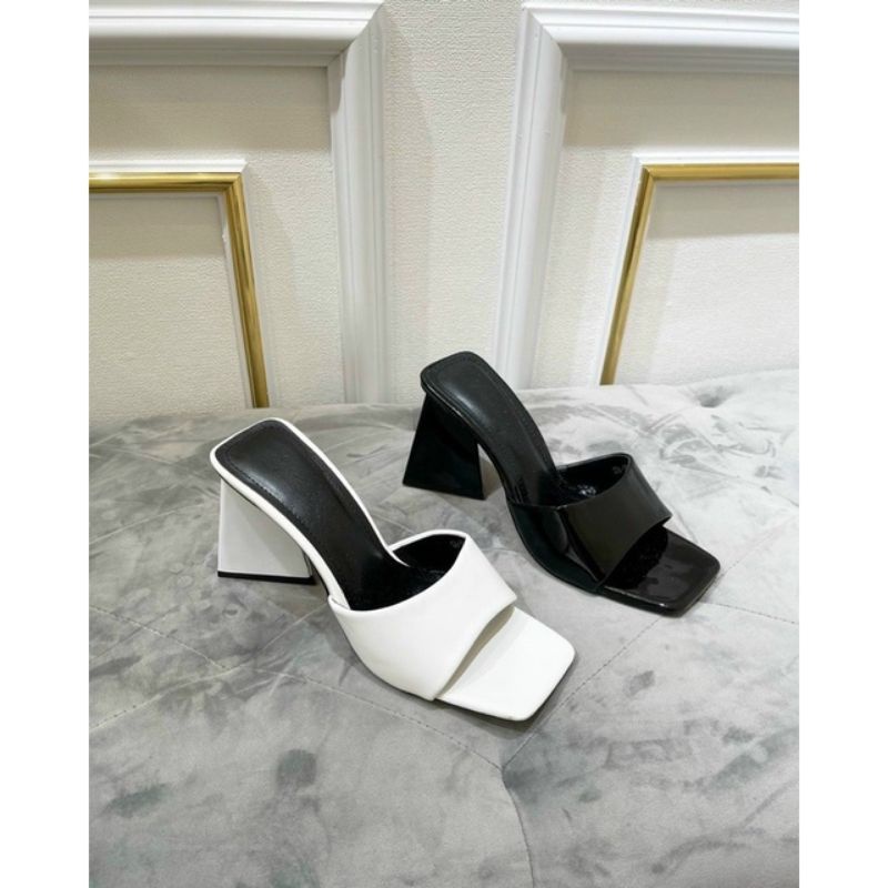 Guốc Cao Gót 7p Đế Tam Giác Kèm Ảnh Thật