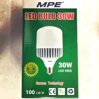 Đèn led mpe - blub trụ thân nhôm 30w