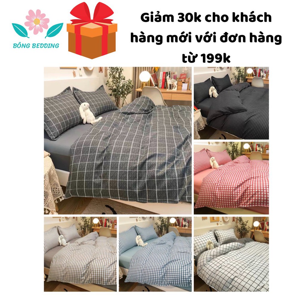 Bộ Chăn Ga Gối Cotton Đũi Bèo Chăn Chần Hè Cao Cấp Mẫu Mới 2021