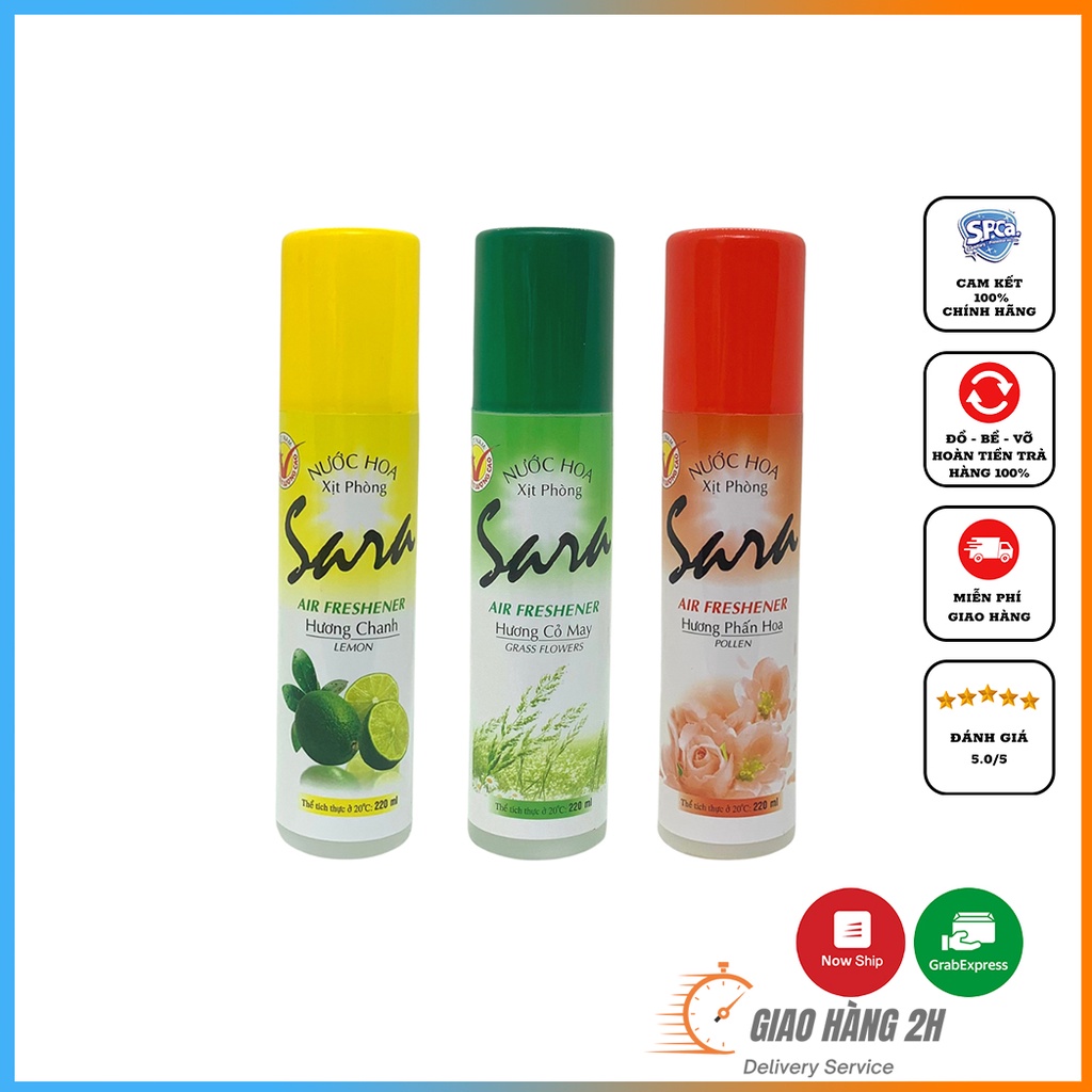 Nước hoa xịt phòng ngủ Sara 220ml - Xịt thơm phòng khử mùi hương nước hoa cao cấp - Nhiều Hương