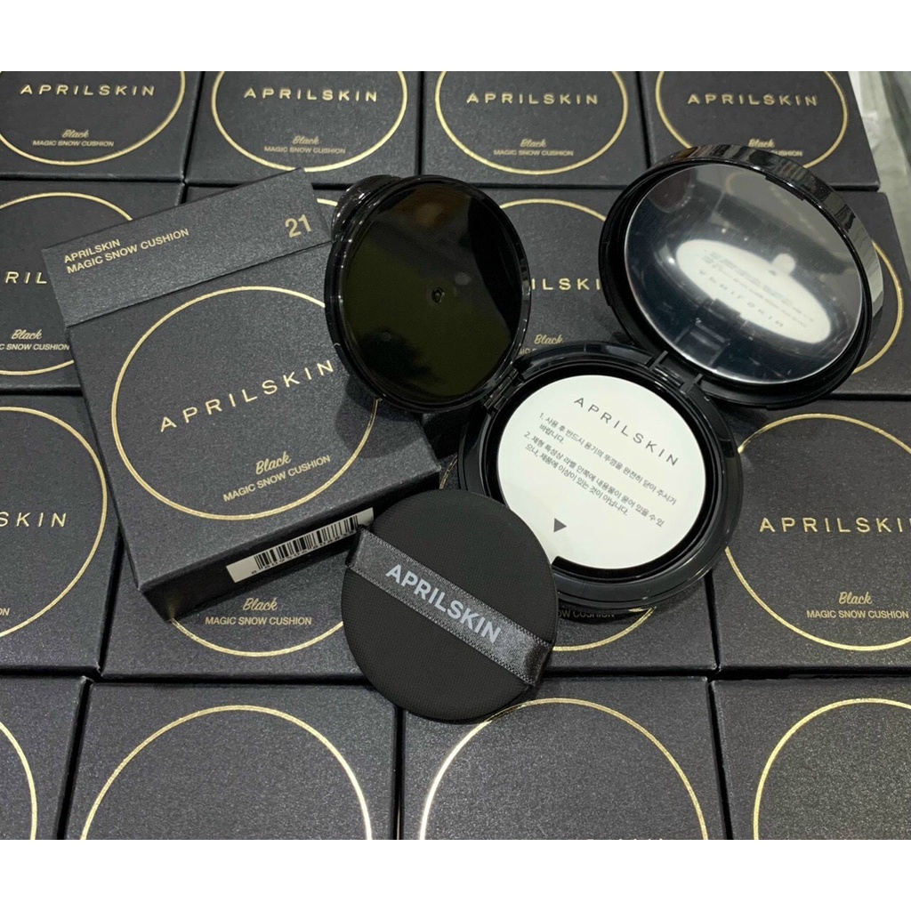 Phấn Nước Aprilskin Kiềm Dầu, Che Phủ Hoàn Hảo April Skin Black Magic Snow Cushion 15g - Vỏ Đen | BigBuy360 - bigbuy360.vn