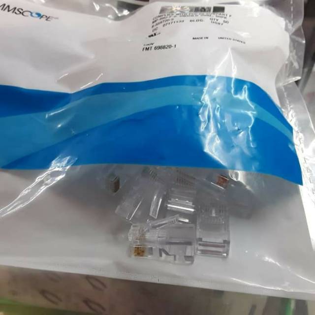 Đầu Nối Dây Cáp Mạng Lan Rj 45 Amp